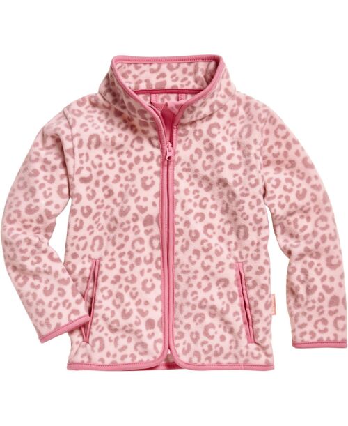 Fleece-Jacke Leo-Print rosa