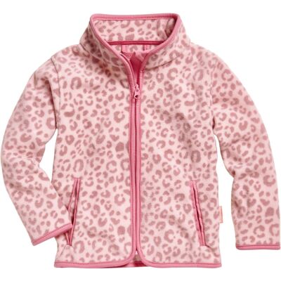 Fleece jacket leo print pink
