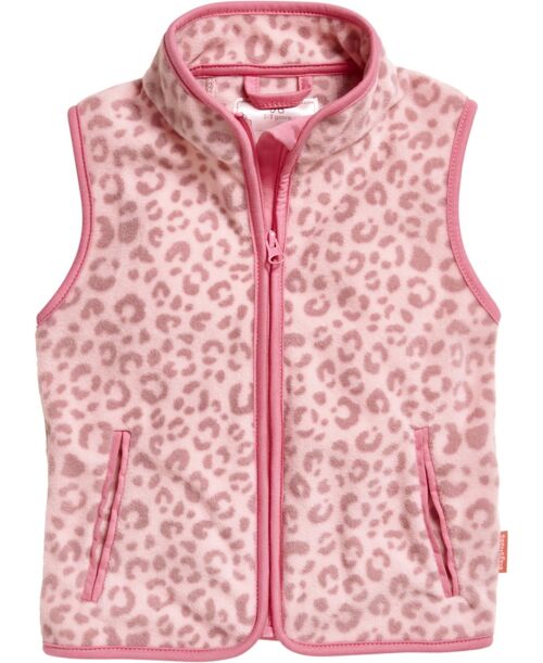 Fleece-Weste Leo-Print rosa