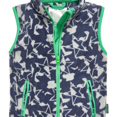 Fleece vest star camouflage dark gray