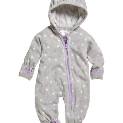 Fleece jumpsuit dots grey