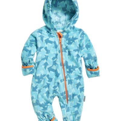 Fleece jumpsuit arrows camouflage petrol