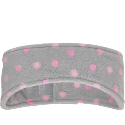 Fleece headband dots grey