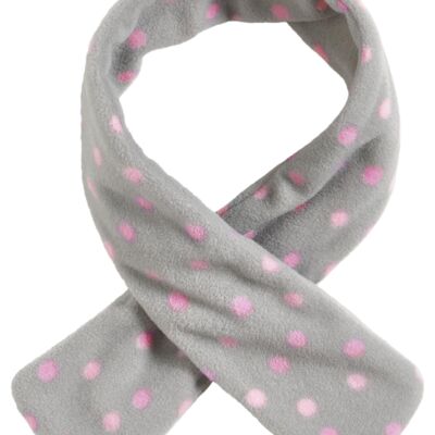Fleece scarf dots grey