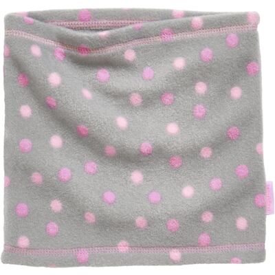 Fleece tube scarf dots grey