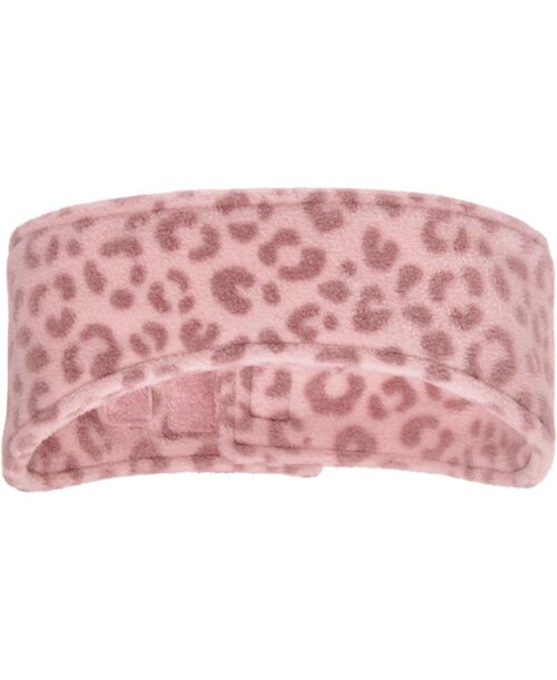 Fleece-Stirnband Leo-Print rosa