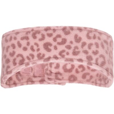 Fleece headband leo print pink