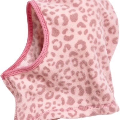 Cagoule polaire imprimé léopard rose