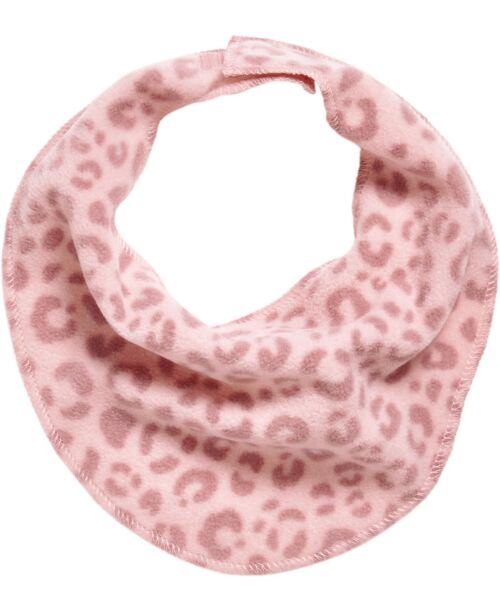 Fleece-Dreieckstuch Leo-Print rosa