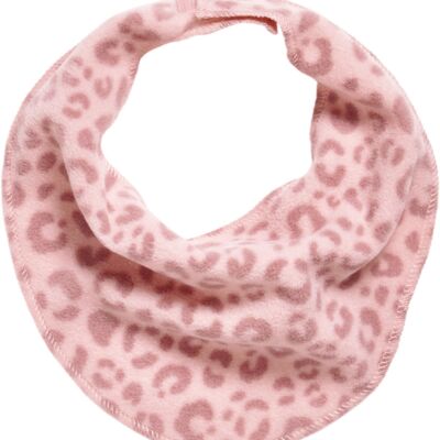 Fleece triangular scarf leo print pink