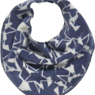 Fleece triangular scarf stars camouflage dark gray