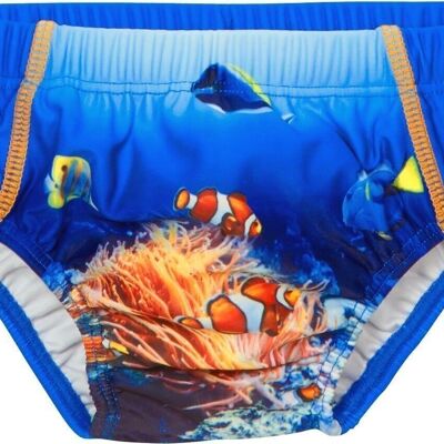 UV protection diaper undersea world blue