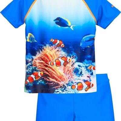 maillot de bain protection UV monde sous-marin bleu