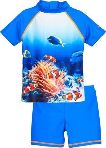 maillot de bain protection UV monde sous-marin bleu 1