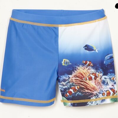 UV protection shorts underwater world blue