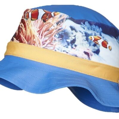 Cappello a secchiello con protezione UV Underwater World Blue