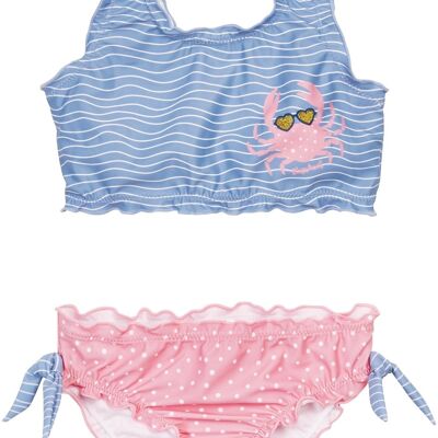 Bikini con protezione UV cancro blu/rosa