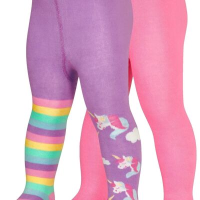 Collant unicorno set di 2 viola/rosa