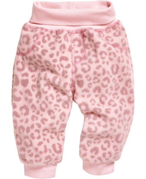 Pumphose Fleece Leo-Print rosa