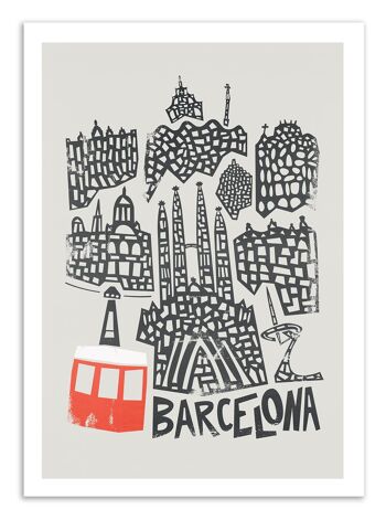 Art-Poster - Barcelona - Fox and Velvet W17128-A3 1