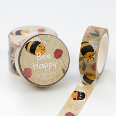 Washi Tape Abeja Feliz - Cinta adhesiva