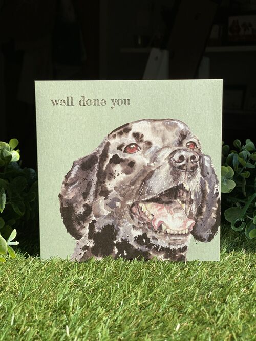 Well Done You Colour Pop Dog greeting card
