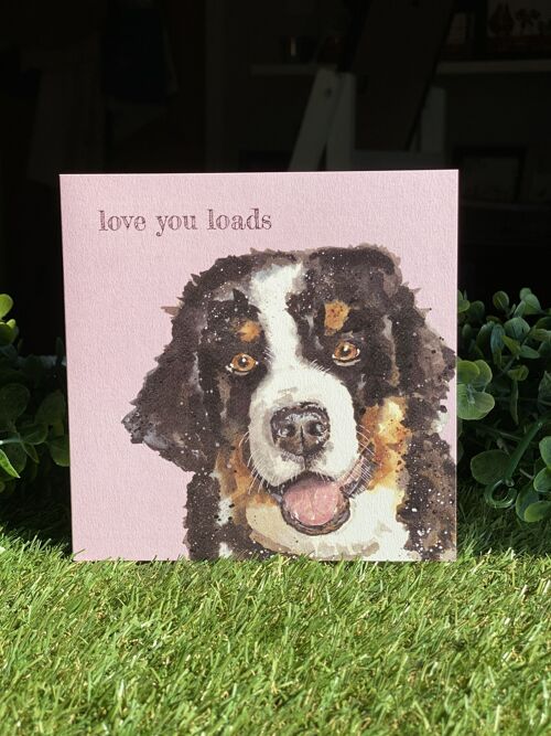 Love You Loads Colour Pop Dog greeting card
