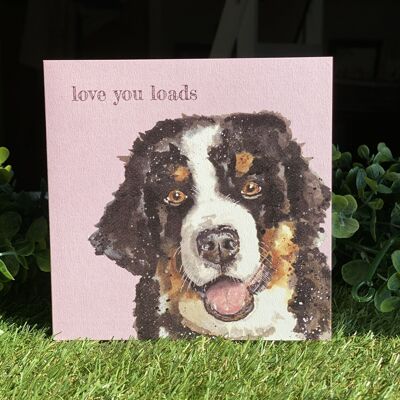 Love You Loads Colour Pop Dog greeting card