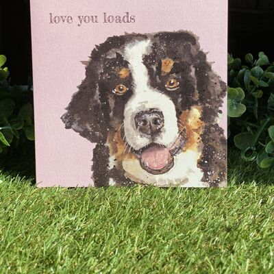 Cartolina d'auguri di Love You Loads Color Pop Dog