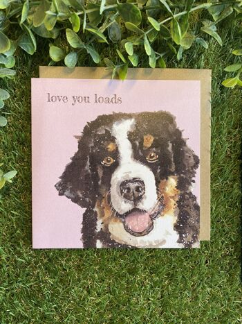 Love You Loads Colour Pop Dog greeting card 3