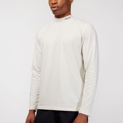 Mock Neck T-Shirt - Bone