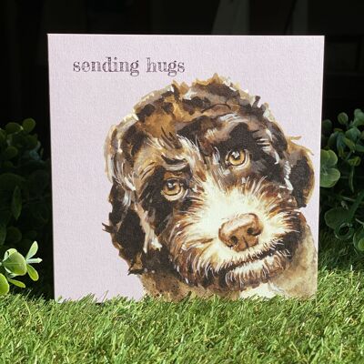 Sending Hugs Colour Pop dog greeting card