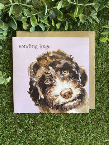 Sending Hugs Colour Pop dog greeting card 3