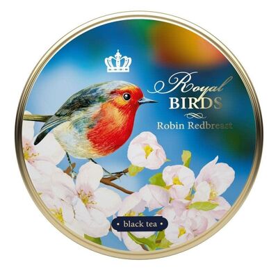 RICHARD TEA, ROYAL BIRDS SET, BLACK LARGE-HOJATE, ROBIN REDBREAST, 40g - paquete de regalo, regalo para la familia, regalo para amigos, regalos para padres, regalo de primavera