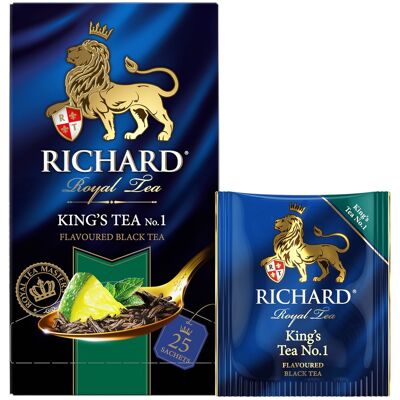 RICHARD TEA, KING'S TEA #1, Thé noir de Ceylan, du Kenya et de la Tanzanie 25 SACHETS