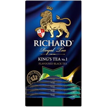 RICHARD TEA, KING'S TEA #1, Thé noir de Ceylan, du Kenya et de la Tanzanie 25 SACHETS 5