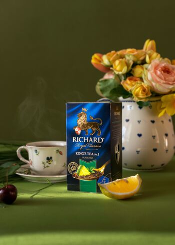 RICHARD TEA, KING'S TEA #1, Thé noir de Ceylan, du Kenya et de la Tanzanie 25 SACHETS 7