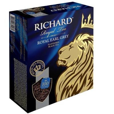 Royal Earl Grey, tè nero aromatizzato in bustine di tè, 100x2g