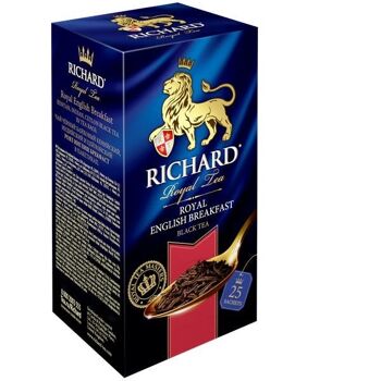 RICHARD TEA, ROYAL ENGLISH BREAKFAST, Thé indien, de Ceylan et du Kenya, 25 SACHETS DE THÉ 2