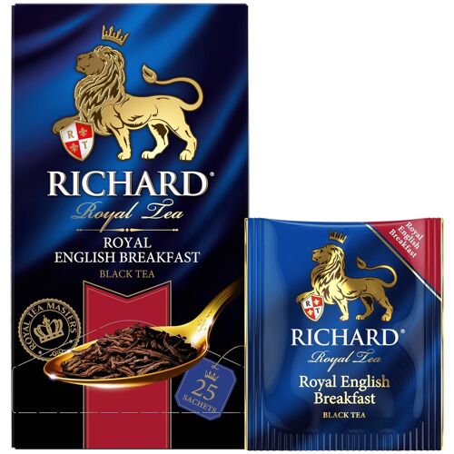 RICHARD TEA, ROYAL ENGLISH BREAKFAST, Indian, Ceylon & Kenyan tea, 25 TEA BAGS