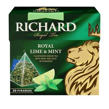 Thé RICHARD Royal Lime&Menthe, thé vert parfumé en pyramides, 20 x 1,7 g 3