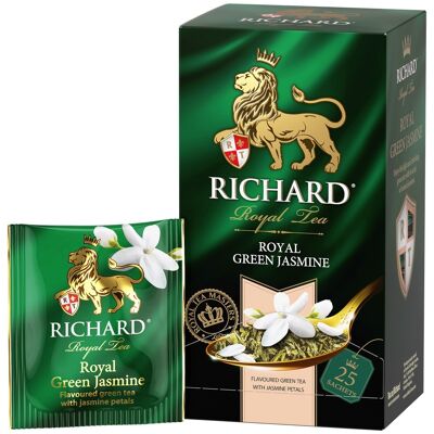 RICHARD TEA, ROYAL GREEN JASMINE, té verde con jazmín 25 BOLSITAS DE TÉ