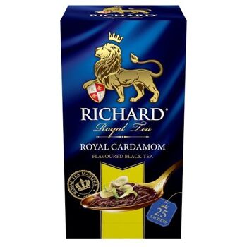 RICHARD TEA, ROYAL CARDAMON, thé noir à la cardamome & bergamote, 25 SACHETS 3