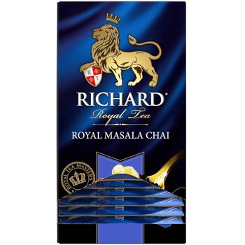 RICHARD TEA, ROYAL MASALA CHAI, Thé Masala aux épices, 25 SACHETS 2