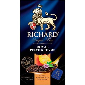 Thé RICHARD PÊCHE ROYALE & THYM, thé noir aromatisé en sachet, 42,5 g 2