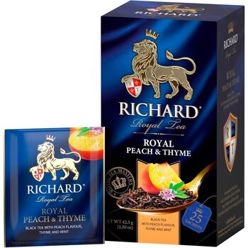 Thé RICHARD PÊCHE ROYALE & THYM, thé noir aromatisé en sachet, 42,5 g 3