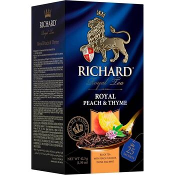 Thé RICHARD PÊCHE ROYALE & THYM, thé noir aromatisé en sachet, 42,5 g 4