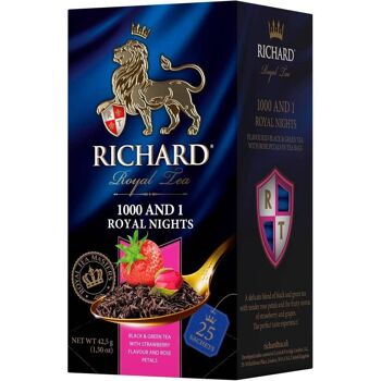 RICHARD 1000 ET 1 NUITS ROYALES, Thé noir et vert aromatisé en sachet, 42,5 g 3