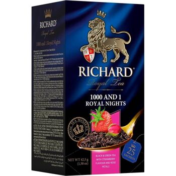 RICHARD 1000 ET 1 NUITS ROYALES, Thé noir et vert aromatisé en sachet, 42,5 g 4