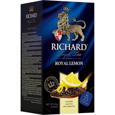 RICHARD ROYAL LEMON, flavoured black tea in sachets, 45 g